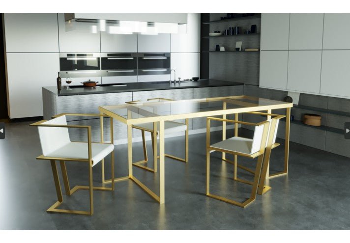 TrackDesign JACKIE| Brass and Glass Table