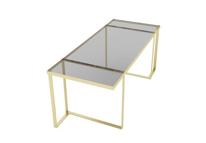 TrackDesign JACKIE| Brass and Glass Table