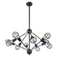 VONN 36" Matte Black VVC31320BL Multi-Pivoting-Arm Chandelier With LED Filament Bulbs