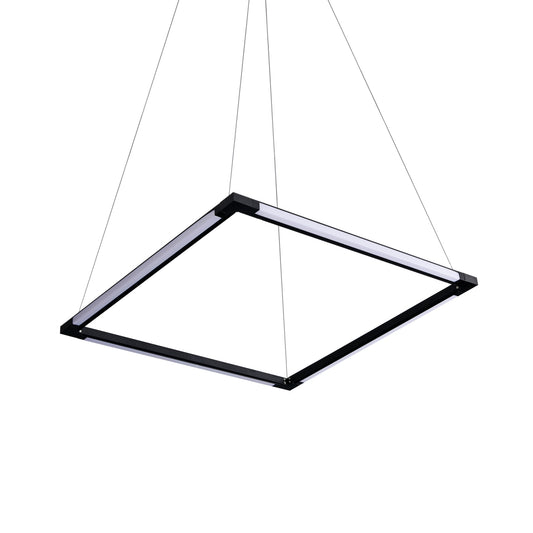 VONN Atria 24" VRC39104BL Integrated LED Height Adjustable Square Chandelier 180 Rotation of Axes