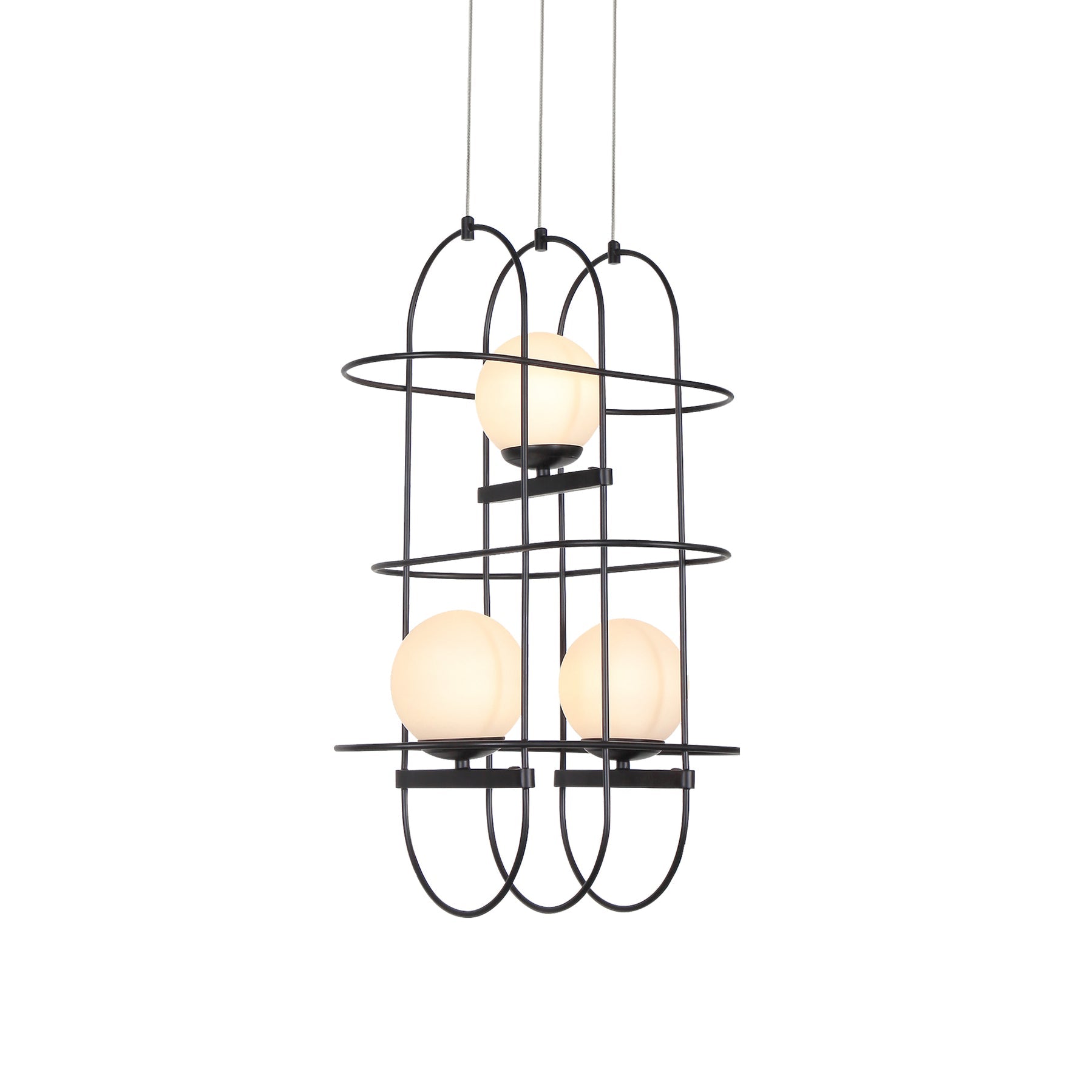 VONN Lyra 16" Black Pendant Integrated LED Height Adjustable Chandelier