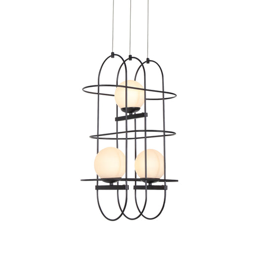 VONN Lyra 16" Black Pendant Integrated LED Height Adjustable Chandelier