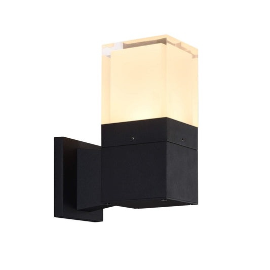 VONN Modern 9" Matte Black VOW1768BL 5-Watt Integrated LED Outdoor Wall Sconce