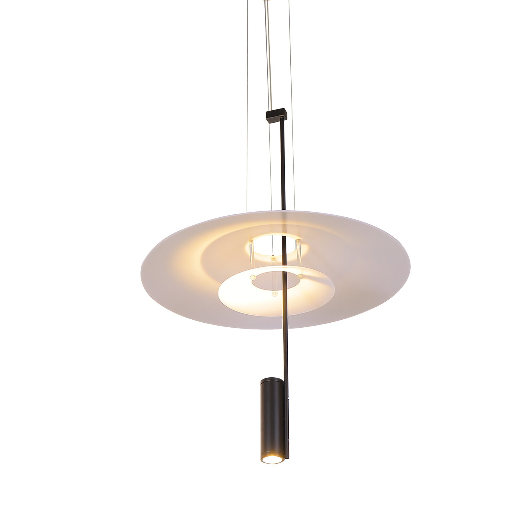 VONN Positano 20" Black Integrated LED Height Adjustable Pendant Light