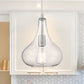 Vanity Art 10" 1-Light LED Compatible Chrome Pendant Light With Clear Glass Shade