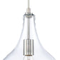 Vanity Art 10" 1-Light LED Compatible Chrome Pendant Light With Clear Glass Shade