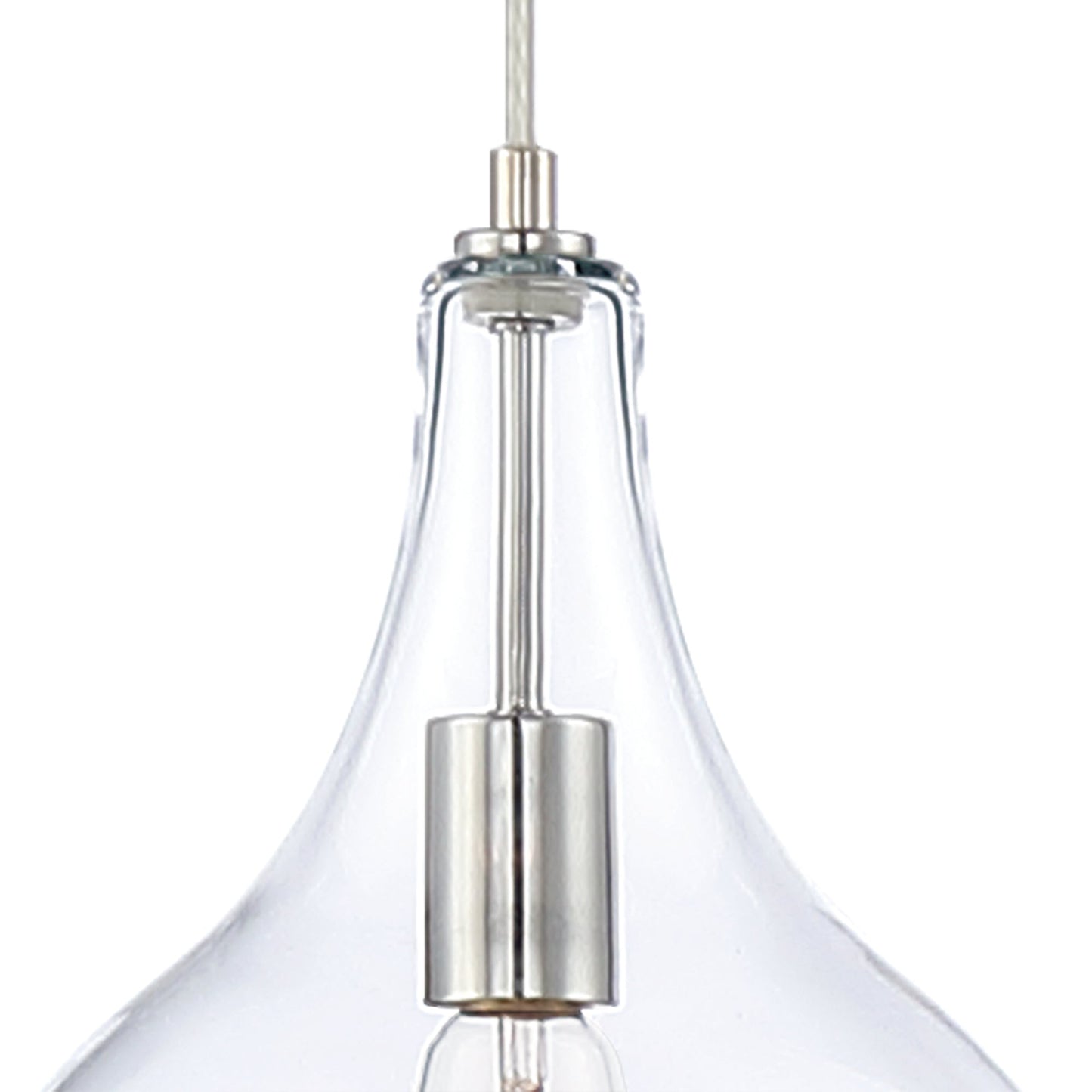 Vanity Art 10" 1-Light LED Compatible Chrome Pendant Light With Clear Glass Shade