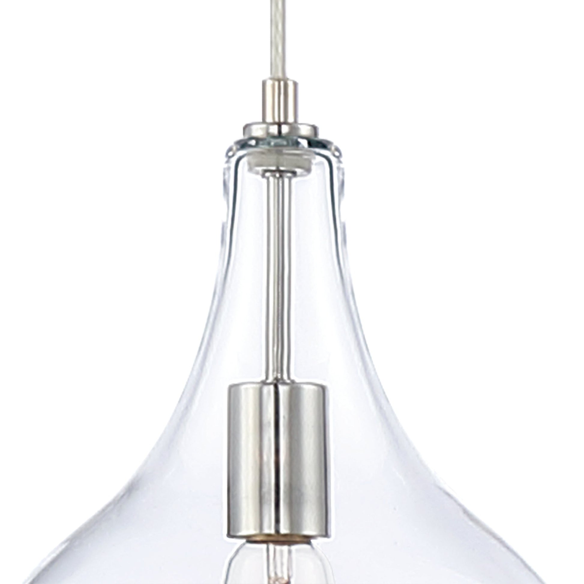 Vanity Art 10" 1-Light LED Compatible Chrome Pendant Light With Clear Glass Shade