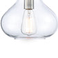 Vanity Art 10" 1-Light LED Compatible Chrome Pendant Light With Clear Glass Shade