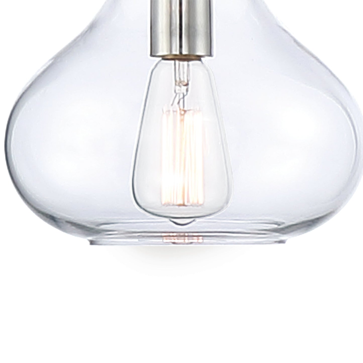 Vanity Art 10" 1-Light LED Compatible Chrome Pendant Light With Clear Glass Shade