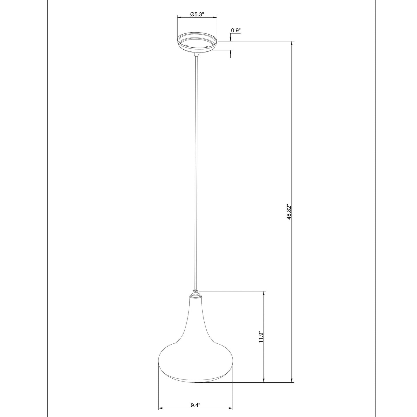 Vanity Art 10" 1-Light LED Compatible Chrome Pendant Light With Clear Glass Shade