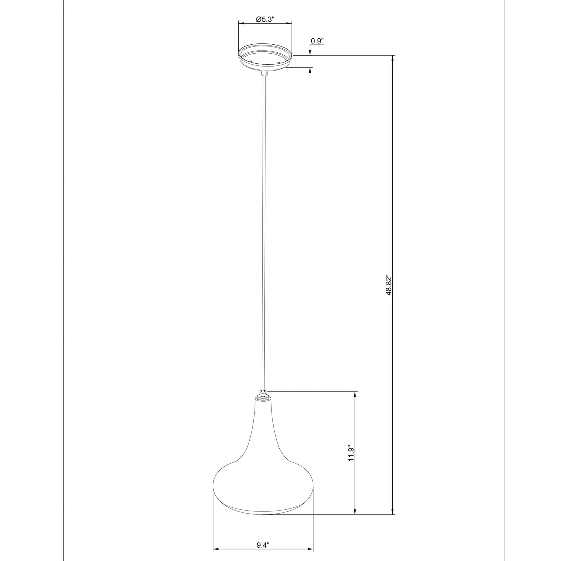 Vanity Art 10" 1-Light LED Compatible Chrome Pendant Light With Clear Glass Shade