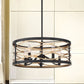 Vanity Art 21" 5-Light LED Black Drum Chandelier Light