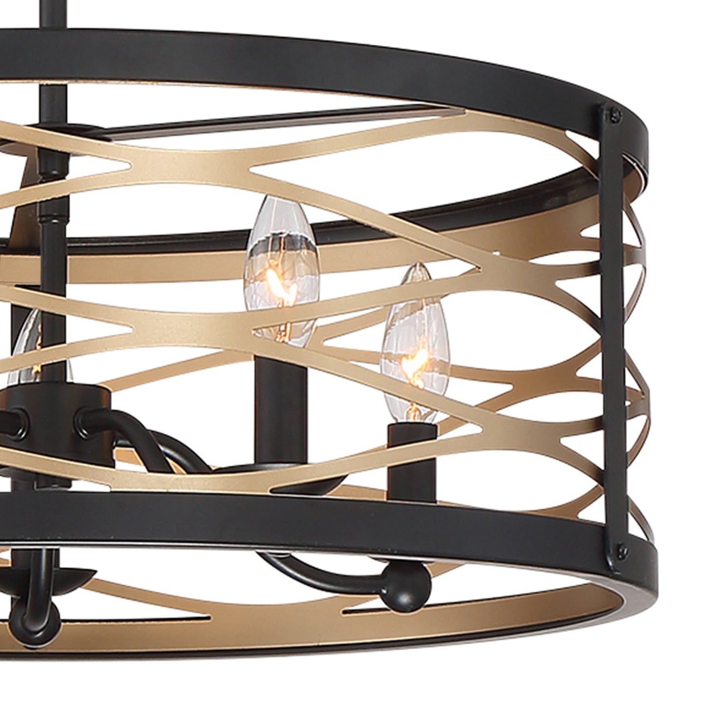 Vanity Art 21" 5-Light LED Black Drum Chandelier Light
