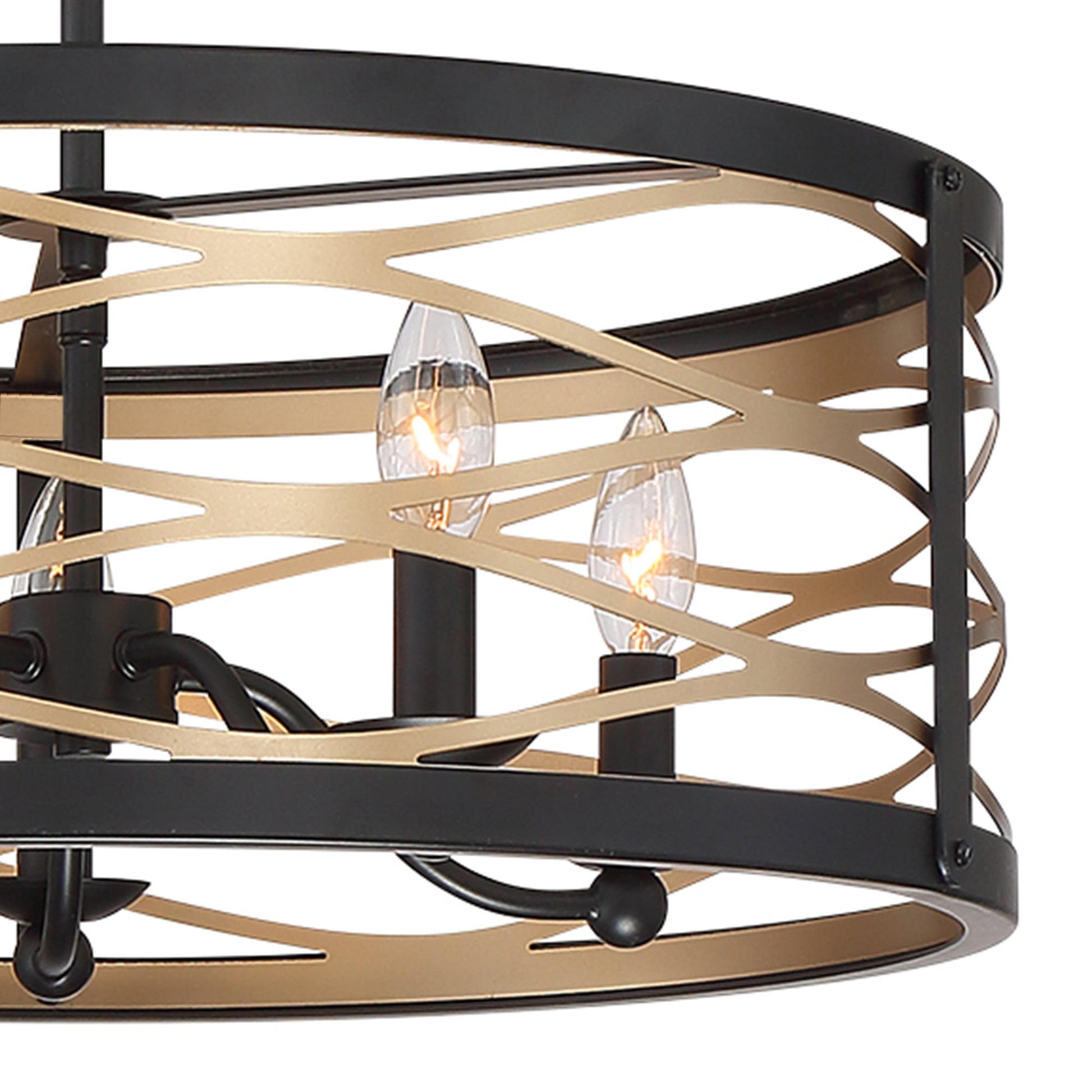 Vanity Art 21" 5-Light LED Black Drum Chandelier Light