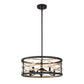 Vanity Art 21" 5-Light LED Black Drum Chandelier Light