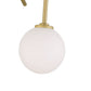 Vanity Art 32" 4-Light Brass Dust Chandelier Light With White Glass Shade