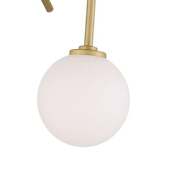 Vanity Art 32" 4-Light Brass Dust Chandelier Light With White Glass Shade