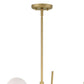 Vanity Art 32" 4-Light Brass Dust Chandelier Light With White Glass Shade