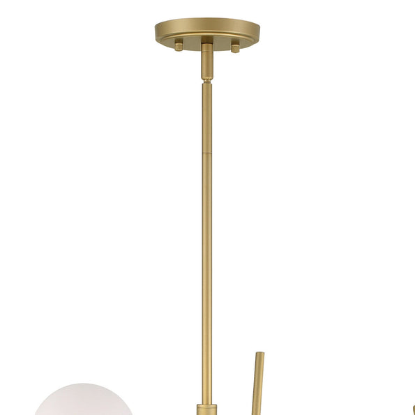 Vanity Art 32" 4-Light Brass Dust Chandelier Light With White Glass Shade