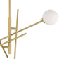 Vanity Art 32" 4-Light Brass Dust Chandelier Light With White Glass Shade