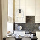 Vanity Art 7" 1-Light LED Compatible Black Pendant Light With Clear Glass Shade