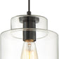 Vanity Art 7" 1-Light LED Compatible Black Pendant Light With Clear Glass Shade