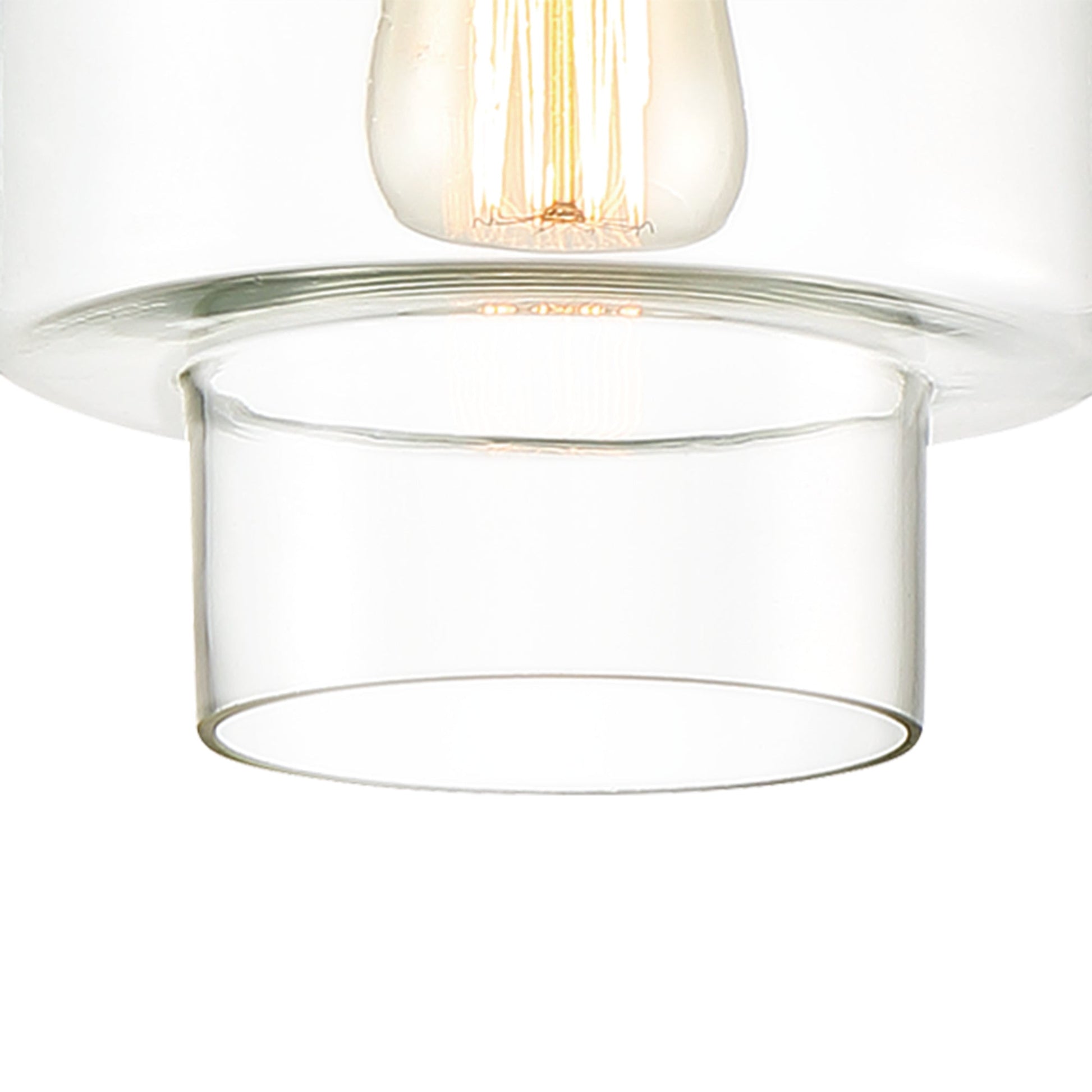 Vanity Art 7" 1-Light LED Compatible Black Pendant Light With Clear Glass Shade