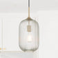 Vanity Art 8" 1-Light LED Compatible Brass Dust Pendant Light With Ripple Glass Shade