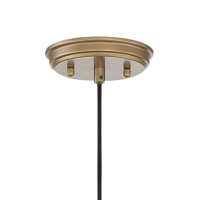 Vanity Art 8" 1-Light LED Compatible Brass Dust Pendant Light With Ripple Glass Shade