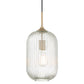 Vanity Art 8" 1-Light LED Compatible Brass Dust Pendant Light With Ripple Glass Shade