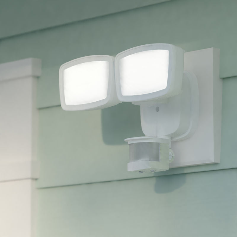 Vaxcel 10.75-in. 2L LED Outdoor Motion Sensor Security Flood Light White 180 Deg.