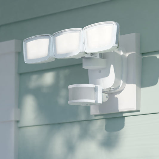 Vaxcel 13.25-in. 3 Light LED CCT Adj. Outdoor Motion Sensor Security Flood Light White