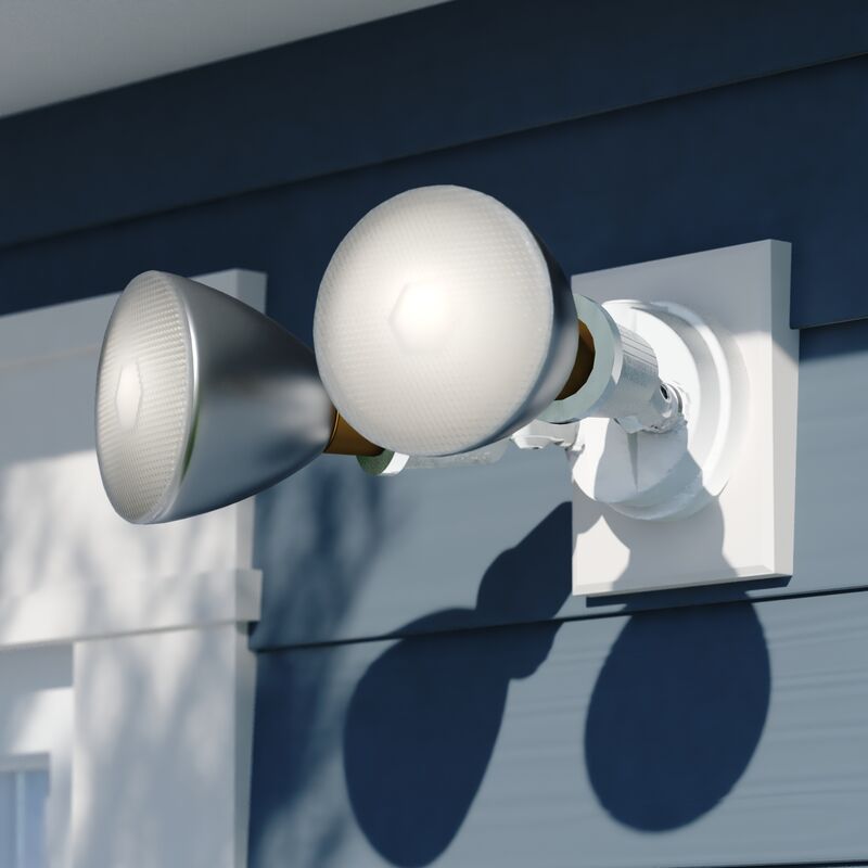 Vaxcel 6.75-in. 2 Light Outdoor Security Flood Light White