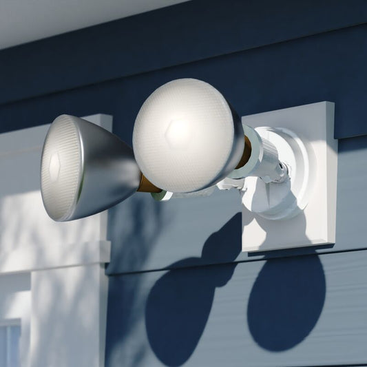 Vaxcel 6.75-in. 2 Light Outdoor Security Flood Light White