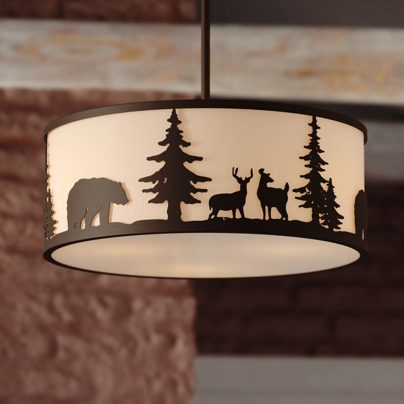 Vaxcel Acadia 18-in. W 3 Light Pendant Bronze