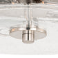 Vaxcel Addison 15" 2-Light Satin Nickel Contemporary Flush Mount Ceiling Light With Clear Seeded Glass Shade