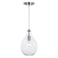 Vaxcel Ainslie 8" 1-Light Satin Nickel Mini Pendant Ceiling Light With Teardrop Clear Glass Shade