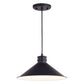 Vaxcel Akron 12" 1-Light Bronze Metal Industrial Pendant Light With Metal Shade