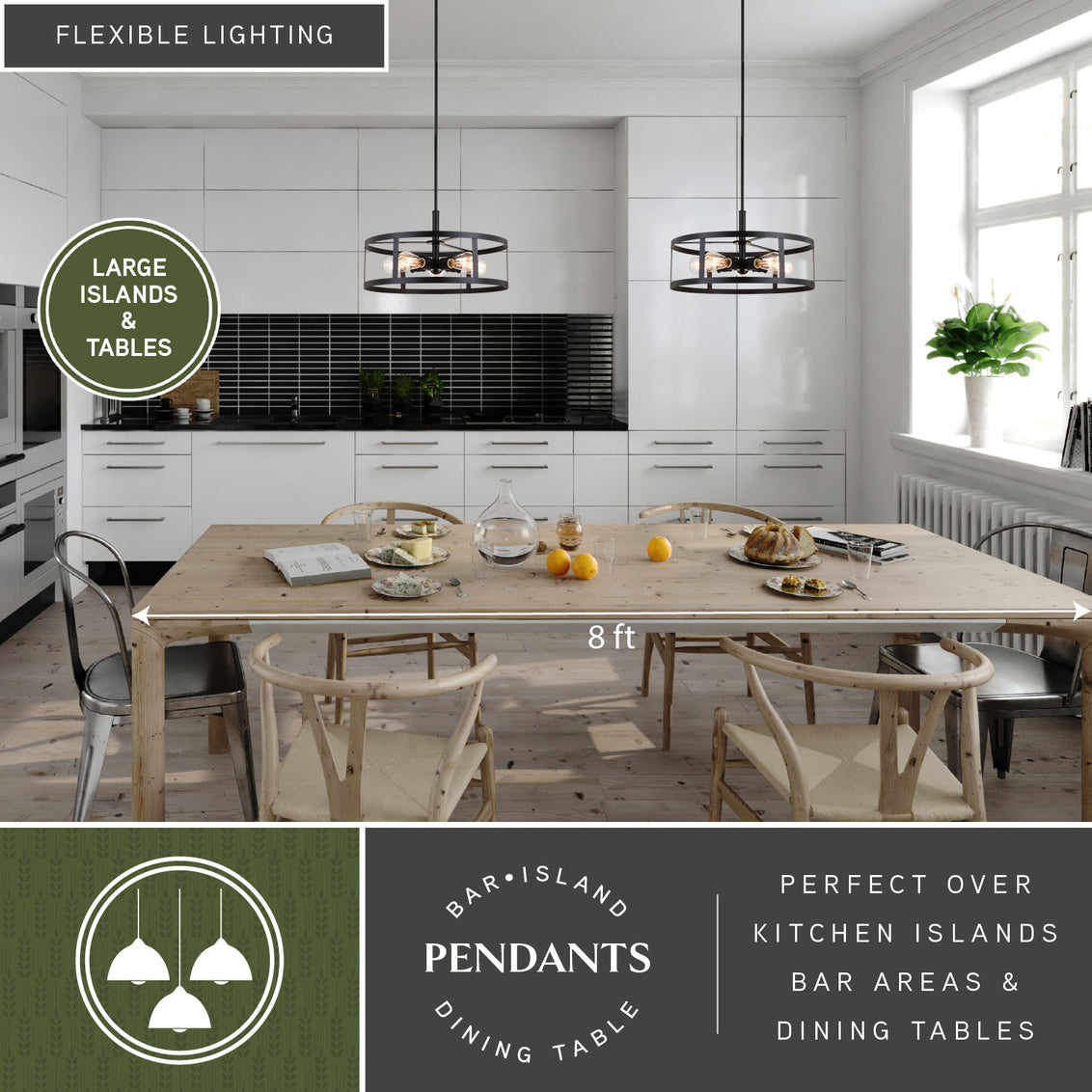 Vaxcel Akron 20-in. 5 Light Pendant Oil Rubbed Bronze