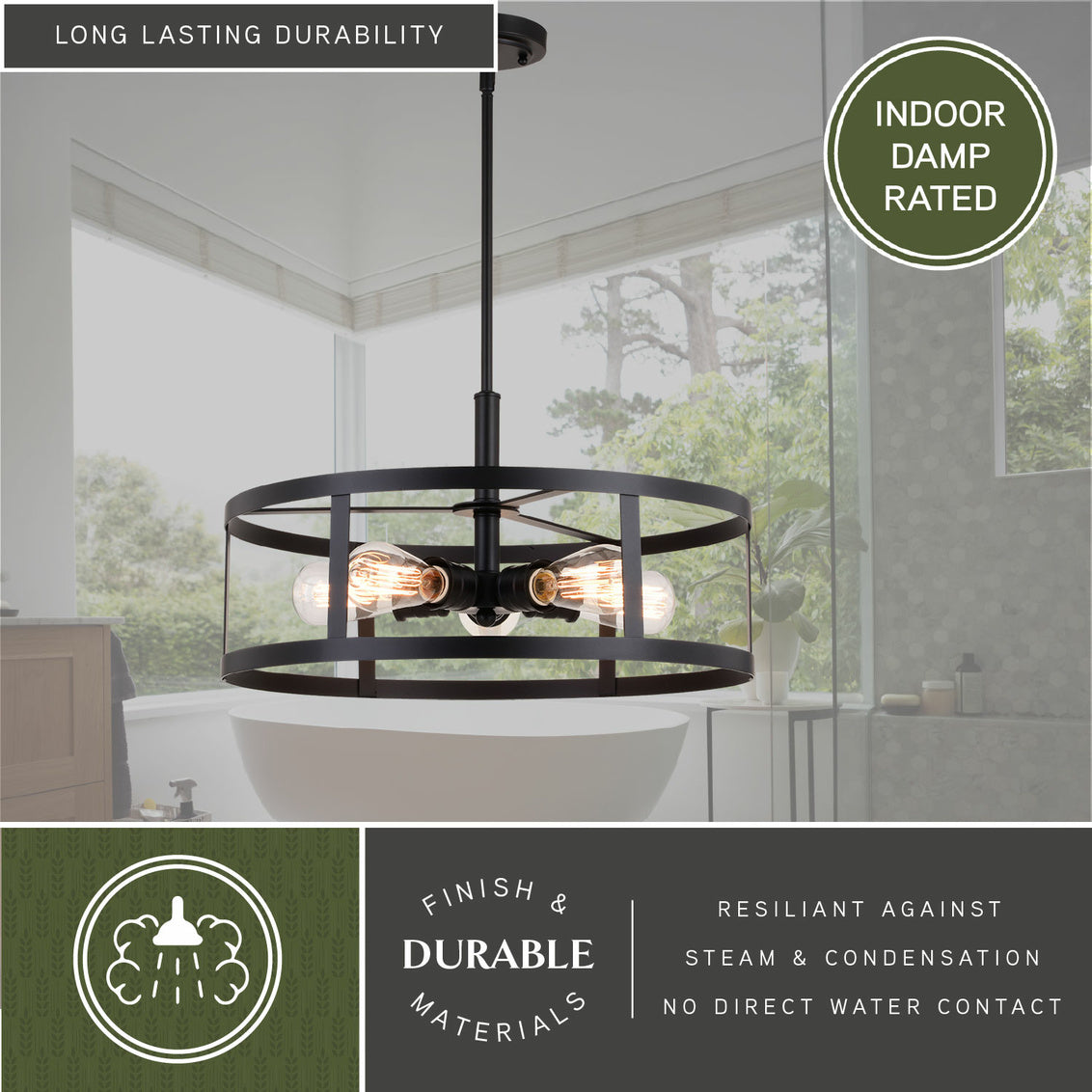 Vaxcel Akron 20-in. 5 Light Pendant Oil Rubbed Bronze