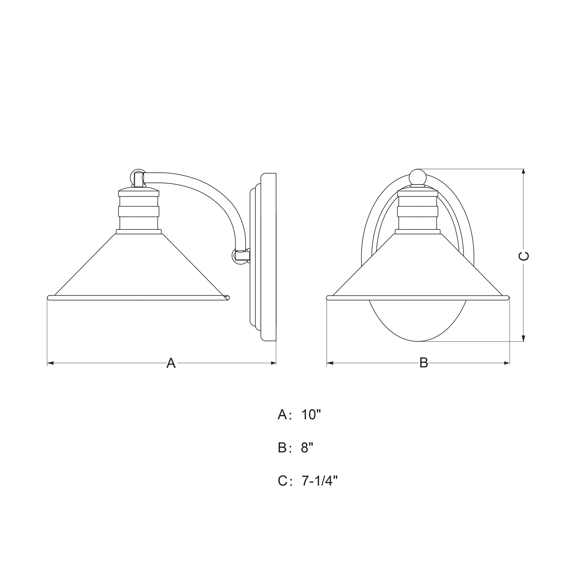 Vaxcel Akron 8" 1-Light Oil Rubbed Bronze and Matte White Vanity Wall Sconce With Metal Shade