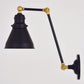 Vaxcel Alexis 6" 1-Light Oil Rubbed Bronze & Satin Gold Adjustable Swing Arm Wall Light With Metal Shade