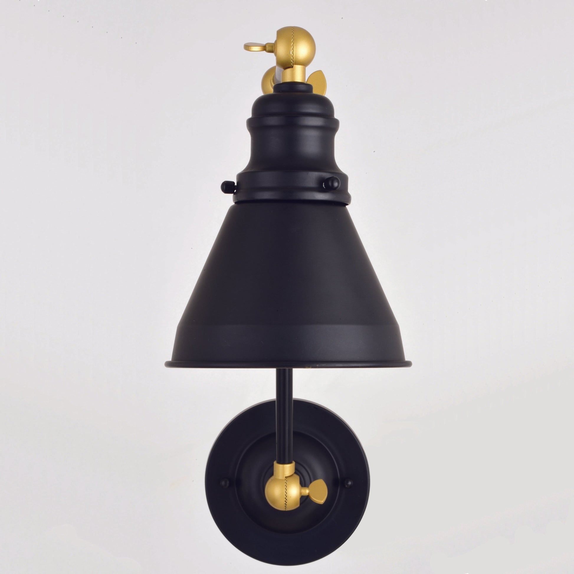 Vaxcel Alexis 6" 1-Light Oil Rubbed Bronze & Satin Gold Adjustable Swing Arm Wall Light With Metal Shade