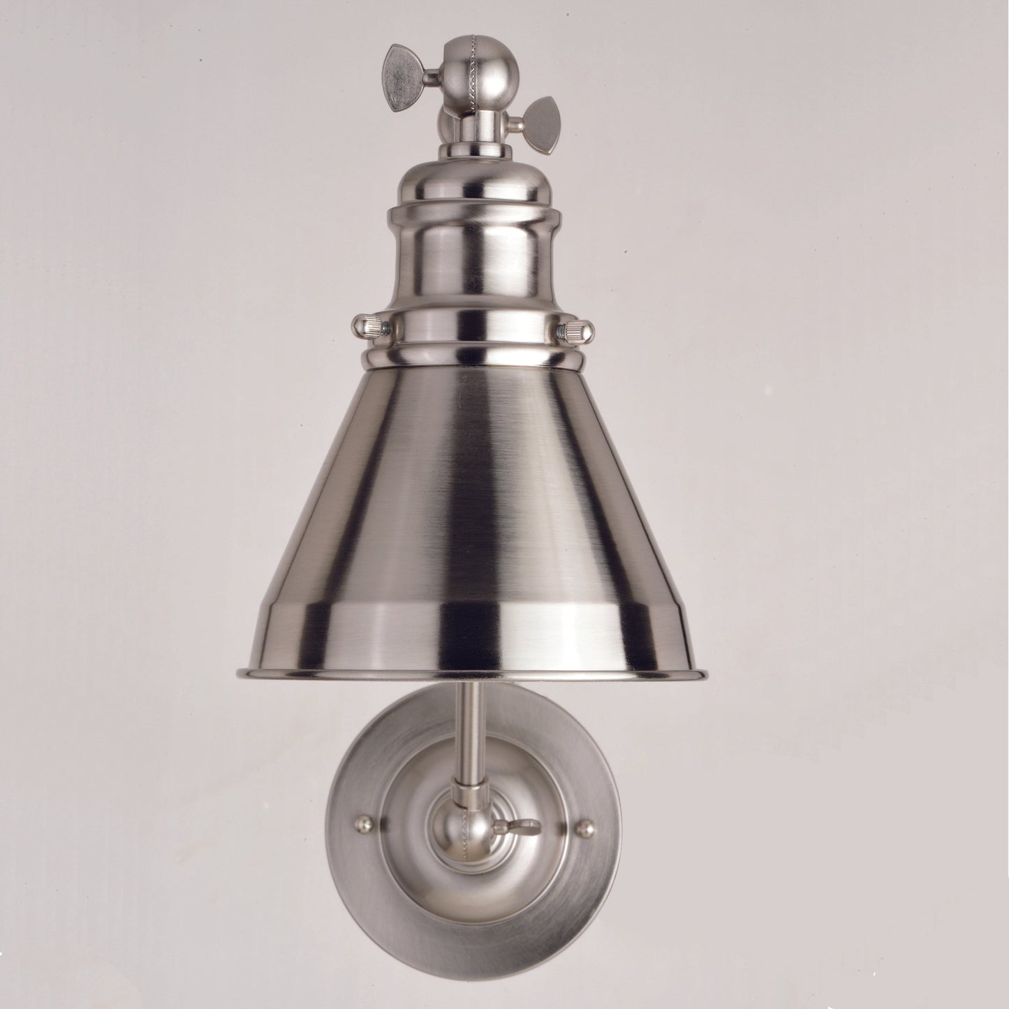 Vaxcel Alexis 6" 1-Light Satin Nickel and Matte White Adjustable Swing Arm Wall Light With Metal Shade