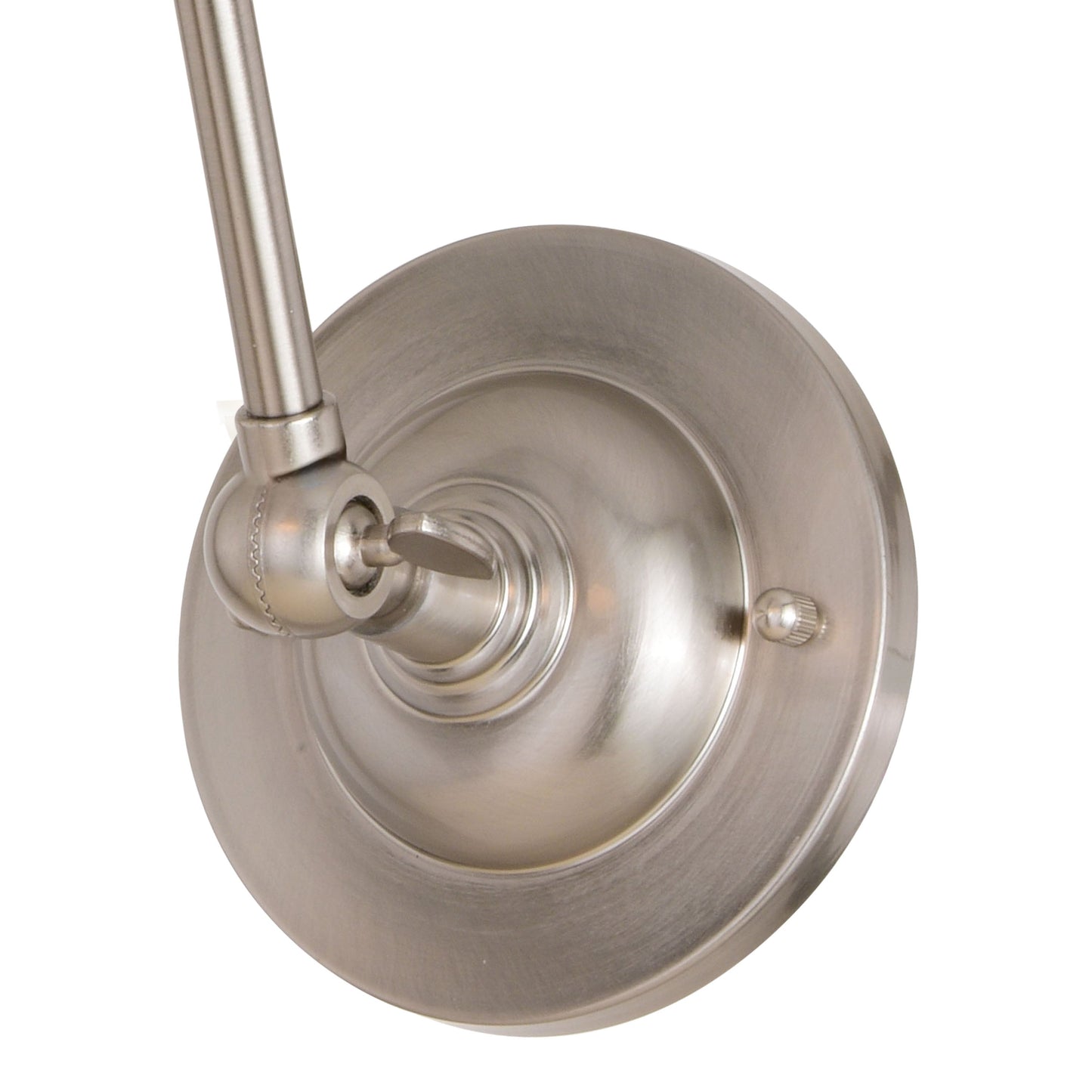 Vaxcel Alexis 6" 1-Light Satin Nickel and Matte White Adjustable Swing Arm Wall Light With Metal Shade