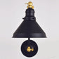 Vaxcel Alexis 8" 1-Light Oil Rubbed Bronze and Satin Gold Adjustable Swing Arm Wall Light With Metal Shade