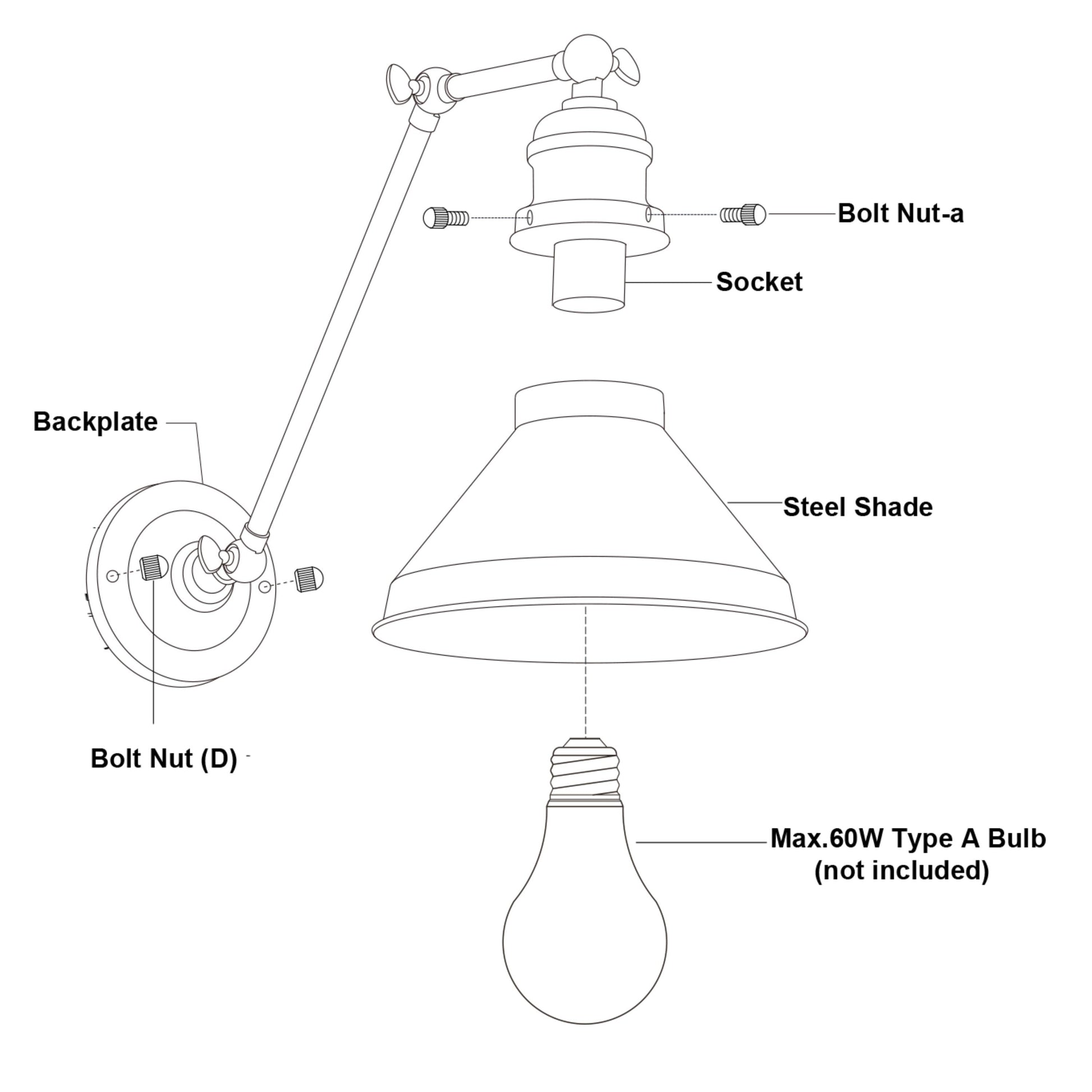 Vaxcel Alexis 8" 1-Light Oil Rubbed Bronze and Satin Gold Adjustable Swing Arm Wall Light With Metal Shade