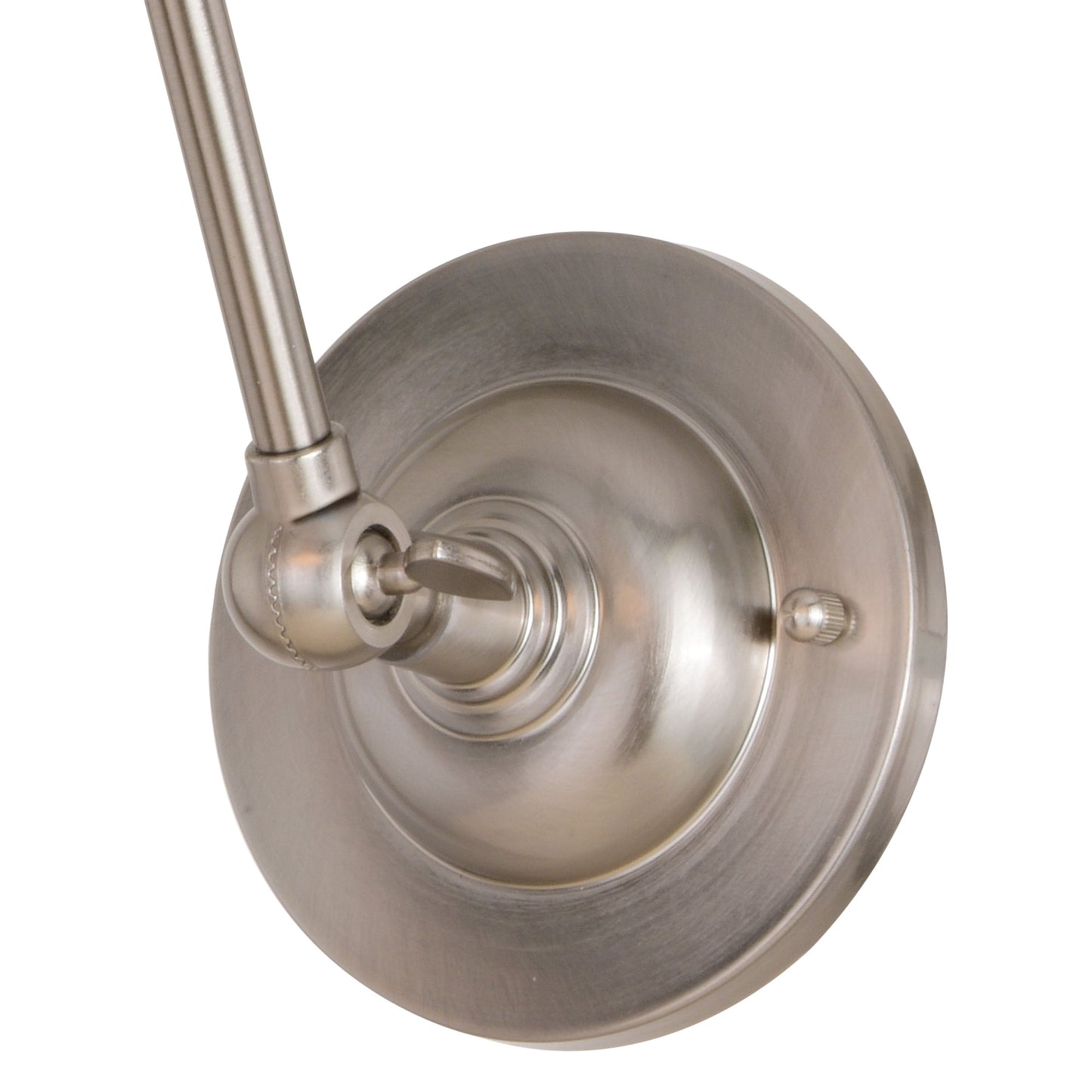 Vaxcel Alexis 8" 1-Light Satin Nickel and Matte White Adjustable Swing Arm Wall Light With Metal Shade