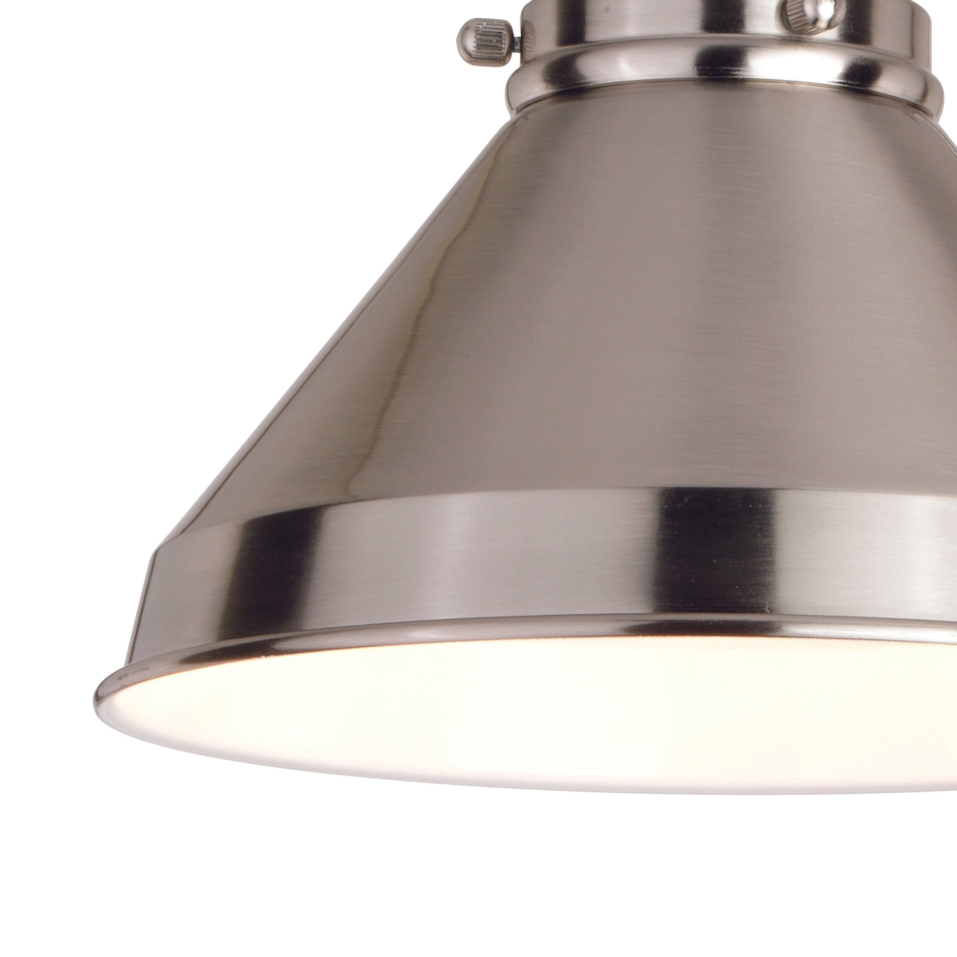 Vaxcel Alexis 8" 1-Light Satin Nickel and Matte White Adjustable Swing Arm Wall Light With Metal Shade